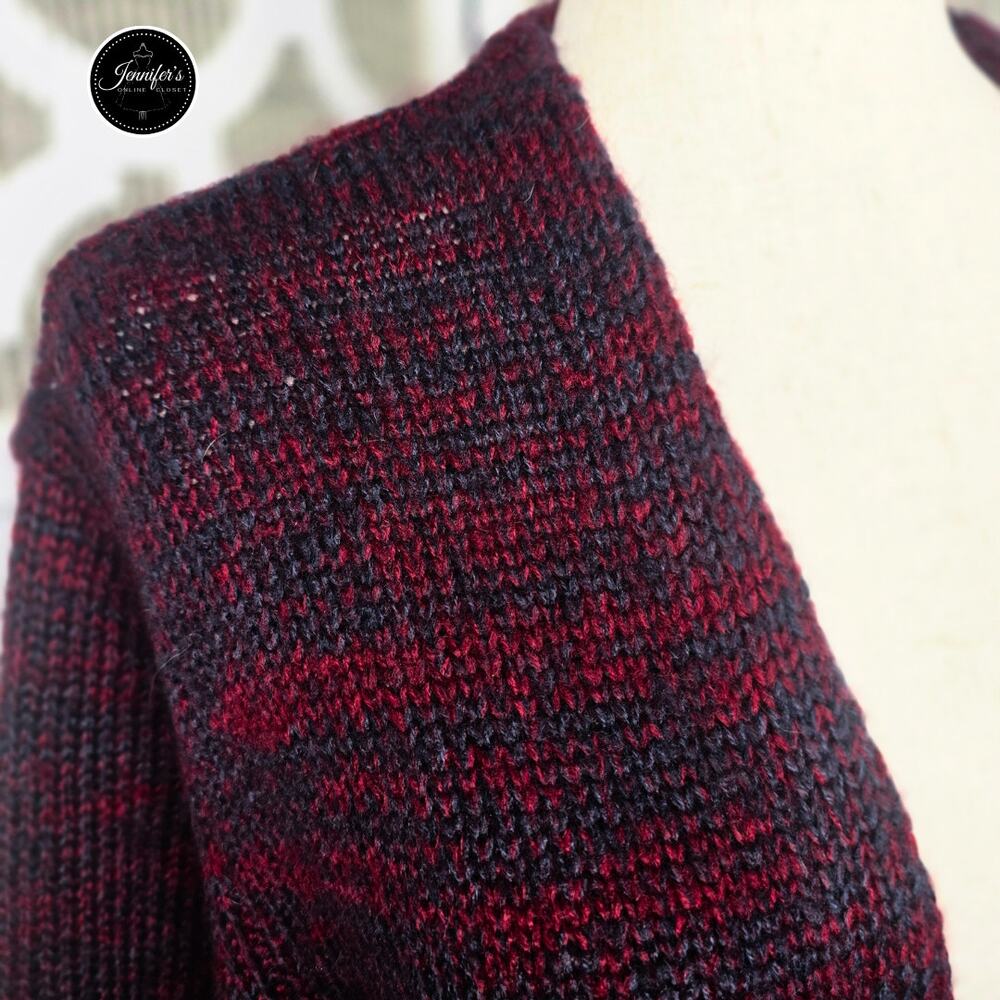 W118 by Walter Baker Red & Blue Soft Long Open Cardigan Size M - Picture 4 of 12